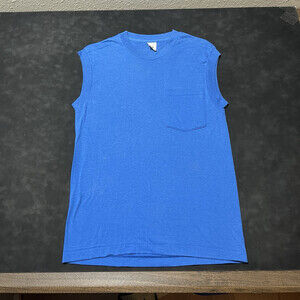 Selvedge Pocket Shirt Fruit of the loom Vintage USA Blank Tank Top Yzy Gap Blue